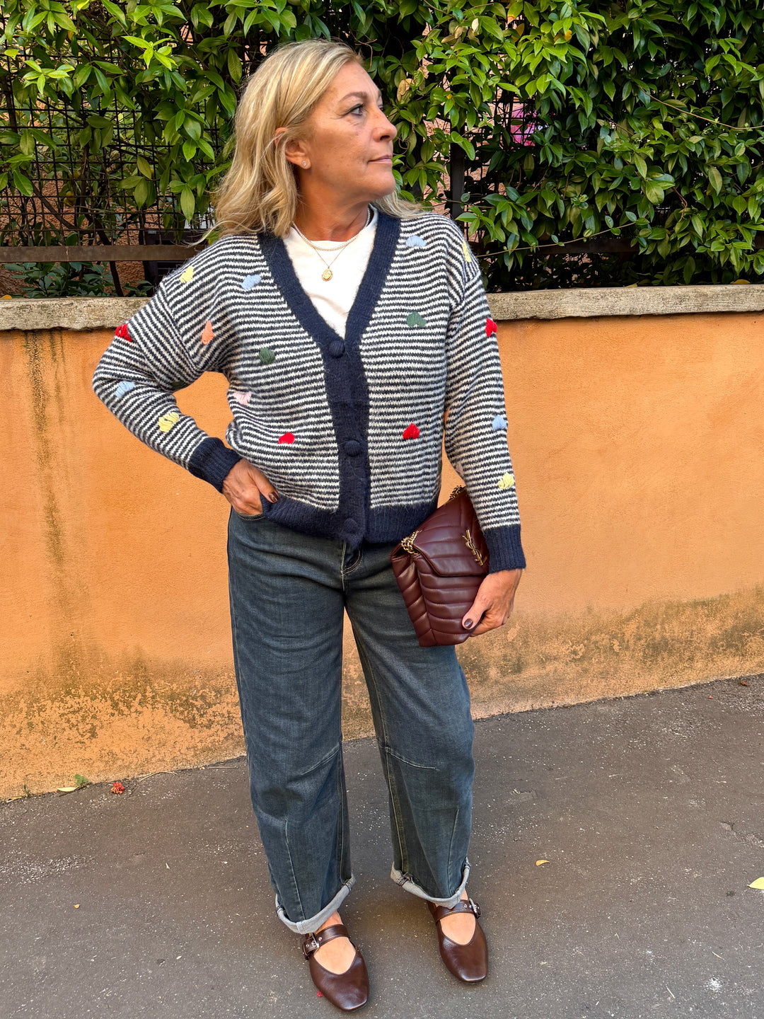 Luxury| Cardigan righe e cuori Milena cod. 7K13