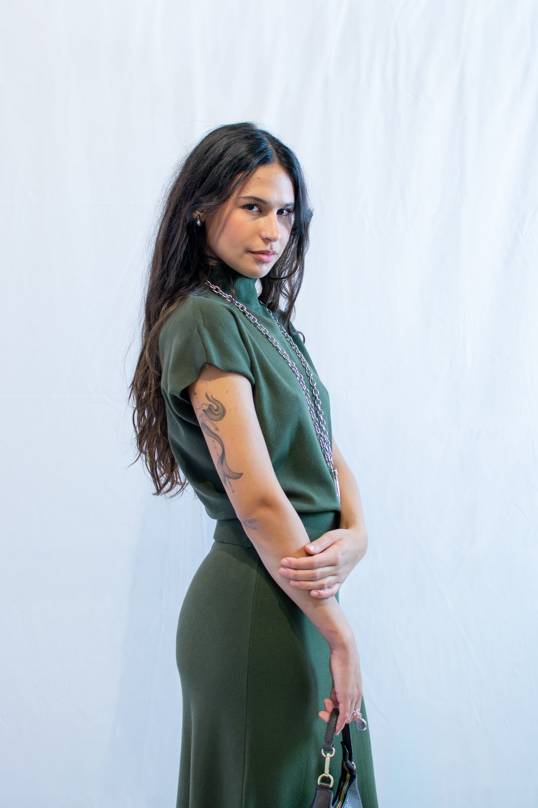 Completo in maglia maniche corte  con gonna 5341