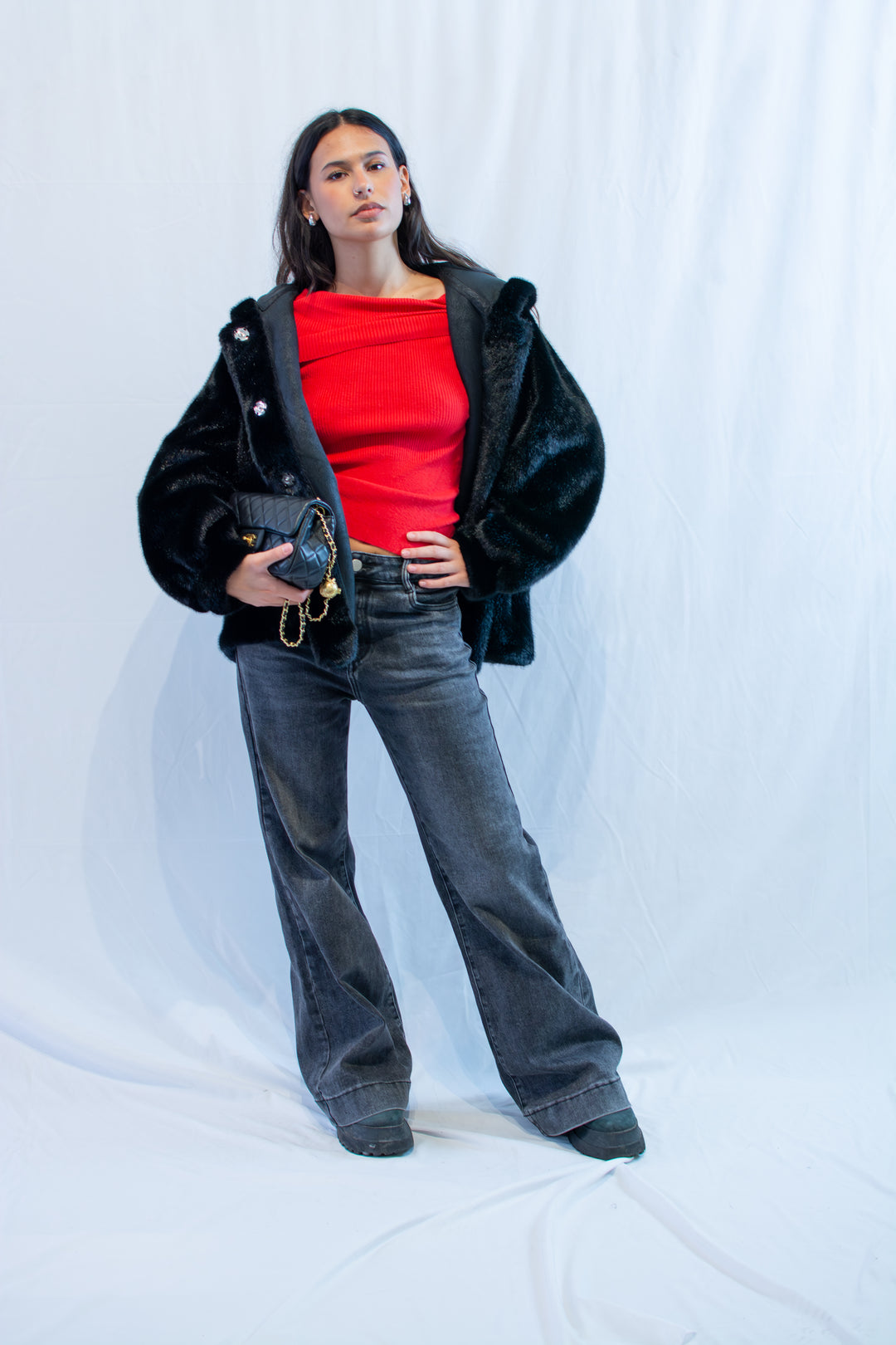 Eco Fur con cappuccio