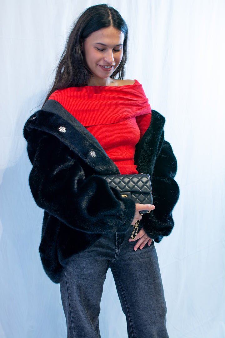 Eco Fur con cappuccio