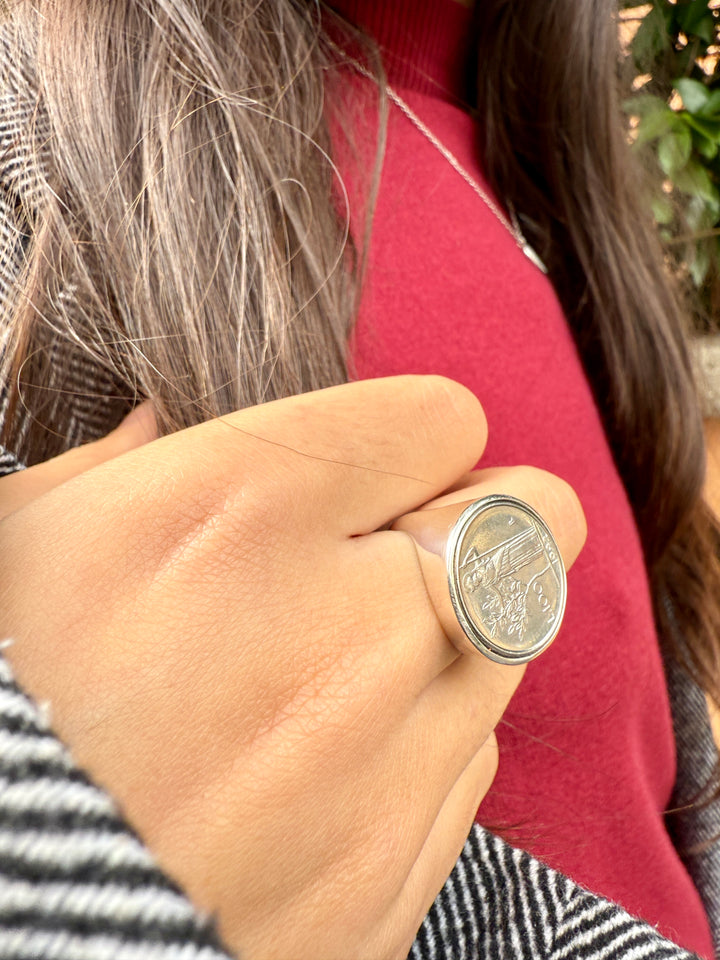 Luxury|Anello cabochon 100 lire