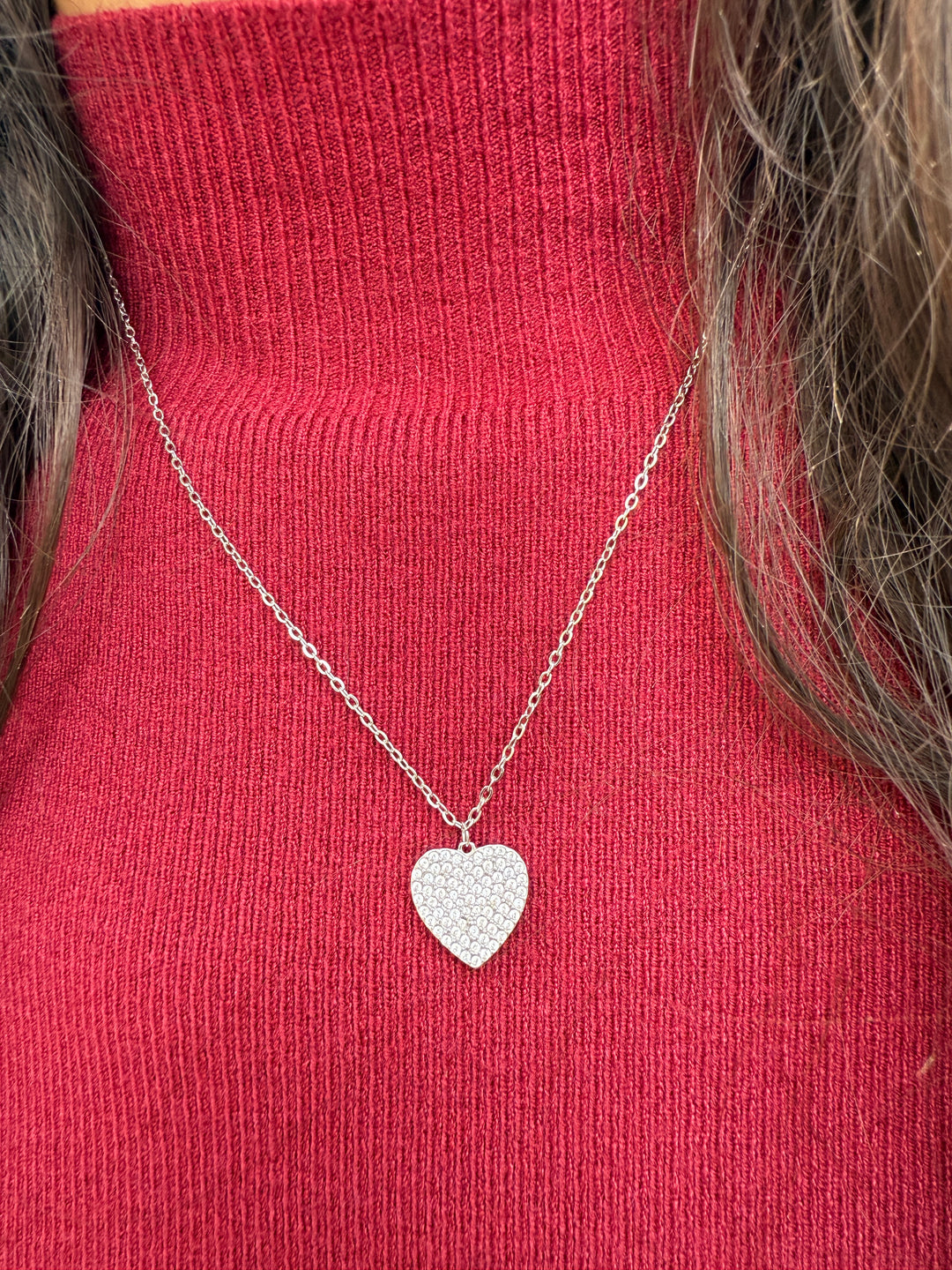 Girocollo cuore strass