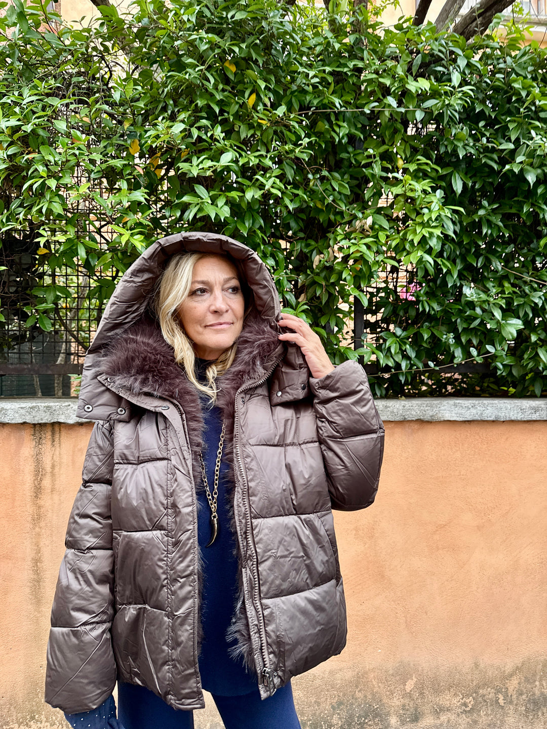 Luxury|Piumino Adriana marrone