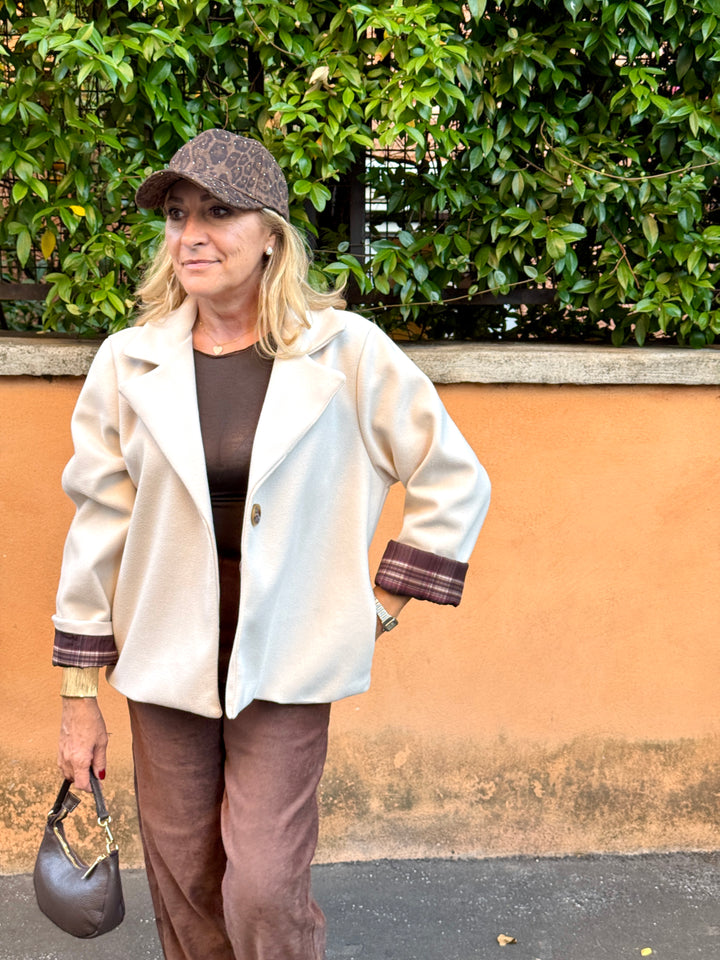 Pantaloni carrot ecocamoscio