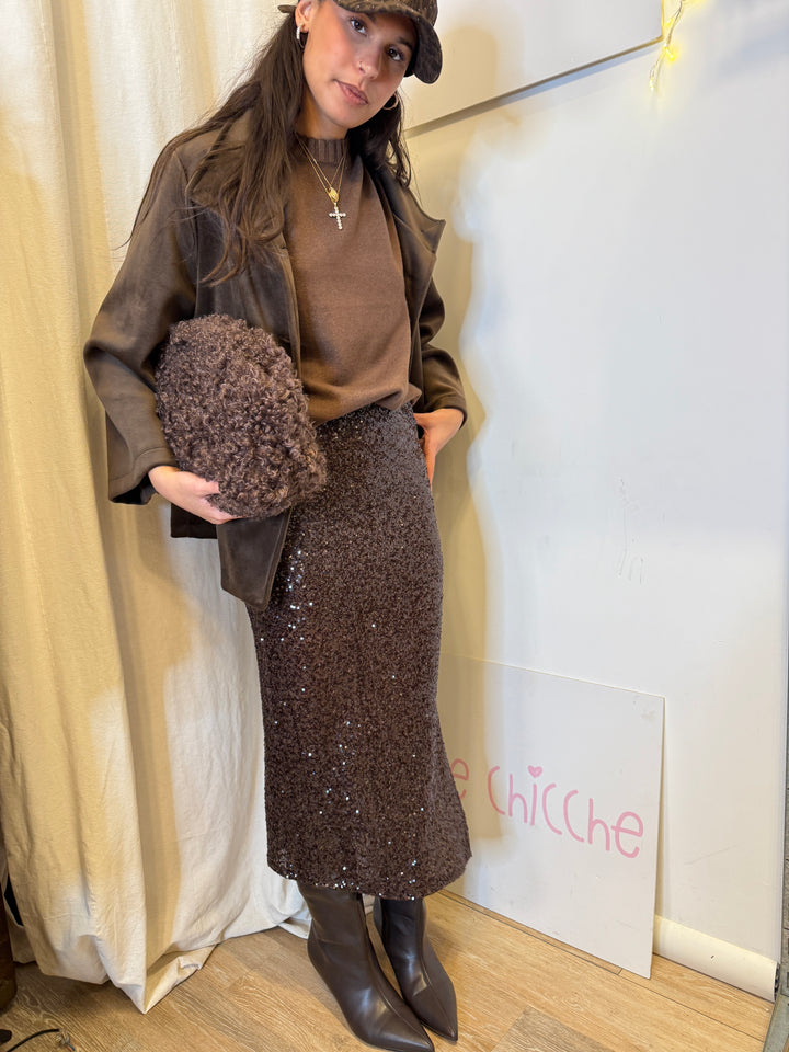 Luxury|Gonna Midi in paillettes