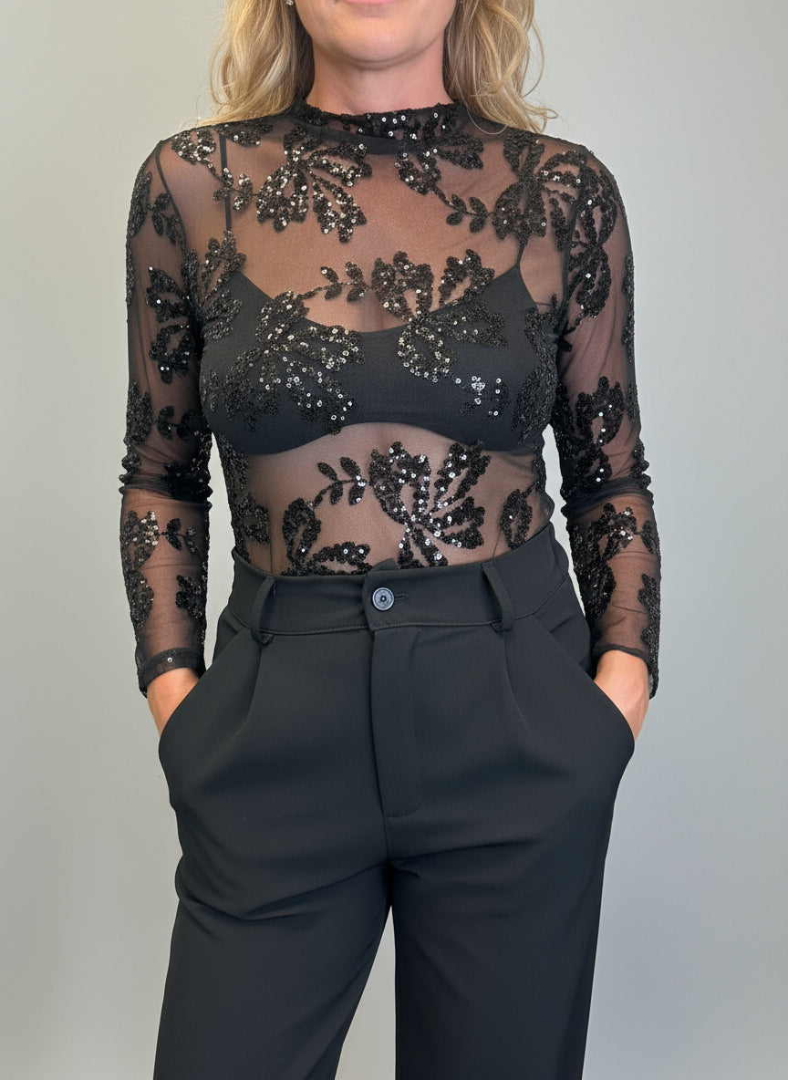 Luxury|Blusa tulle in paillettes 27402