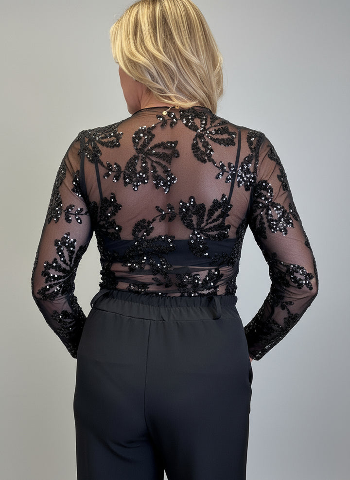 Luxury|Blusa tulle in paillettes 27402