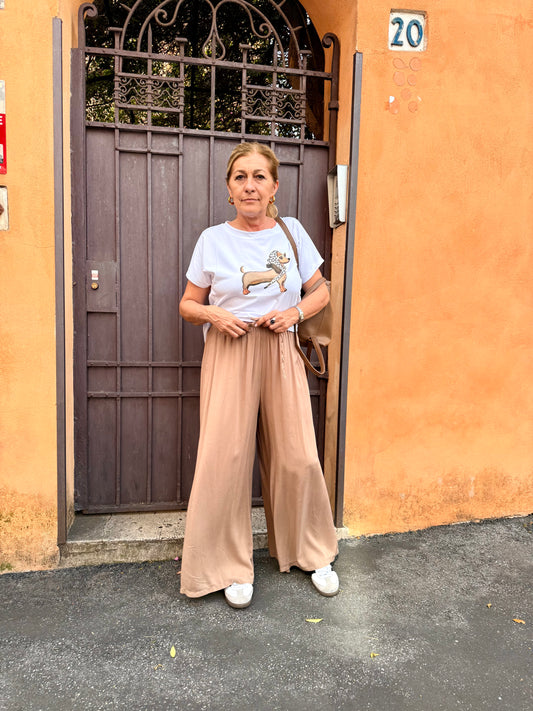 Pantaloni palazzo in viscosa