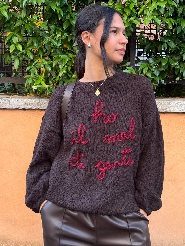 Maglione “ho il mal di gente” a2903
