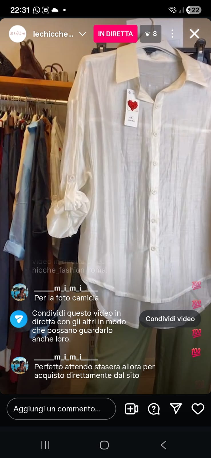 Camicia in seta