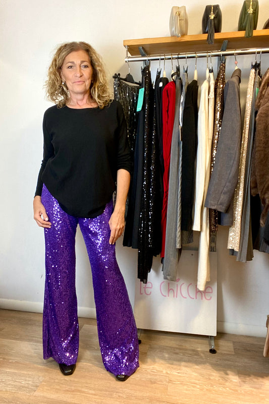 Pantalone paillettes over 44 Grace