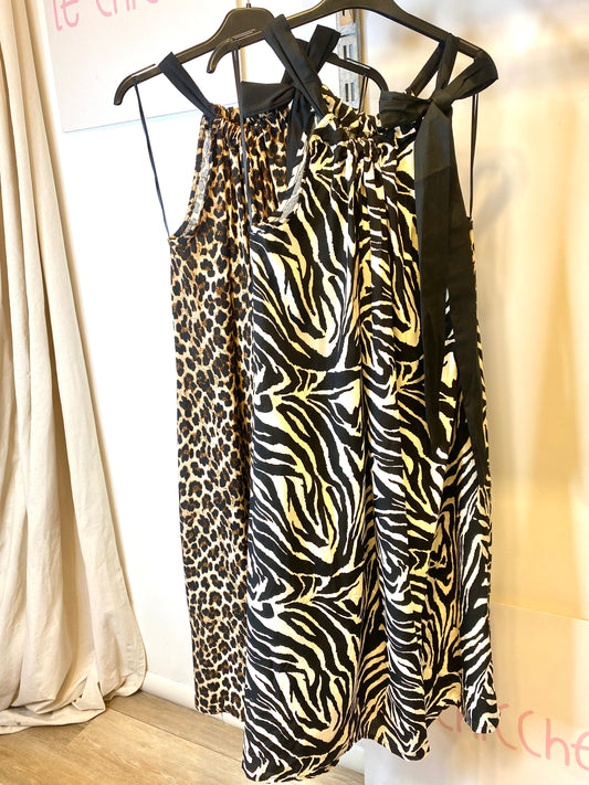 Abito fiocco animalier e zebra
