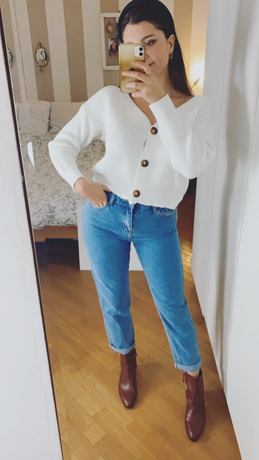 Jeans Boyfriend con risvolto