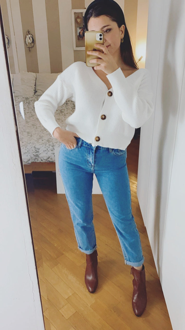 Jeans Boyfriend con risvolto