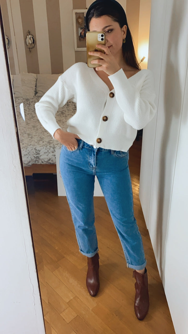 Jeans Boyfriend con risvolto