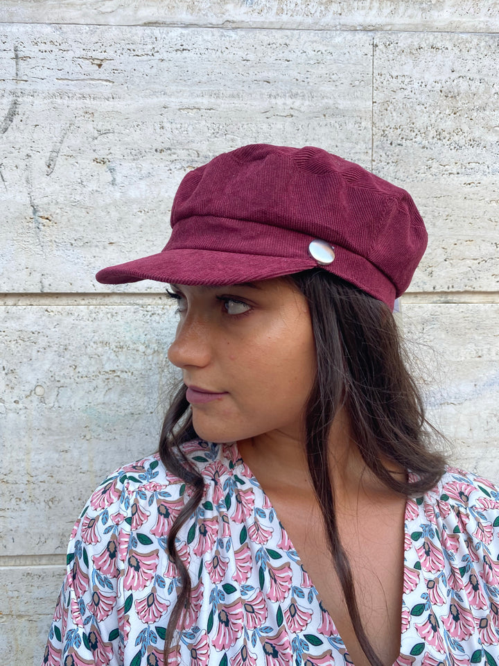 Cappello velluto mille righe