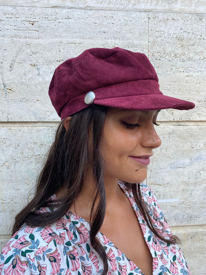 Cappello velluto mille righe